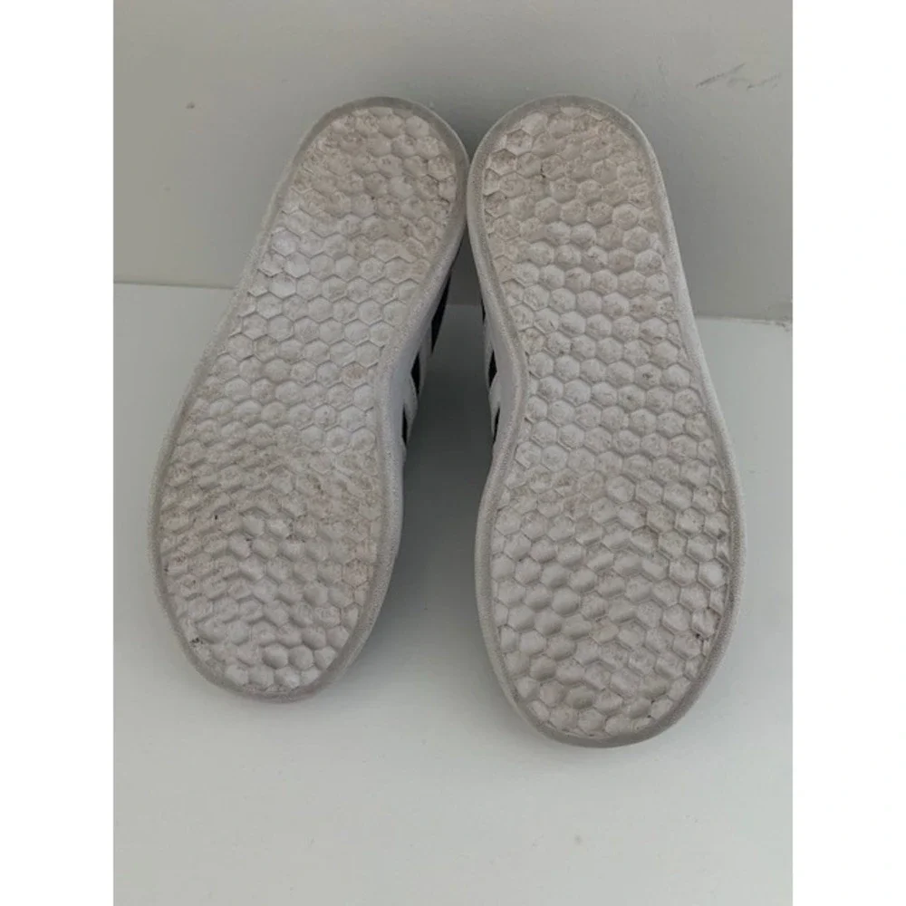 Adidas Grand Court Black White Kids Sneakers Size 13K EF0108 Hook Loop Strap